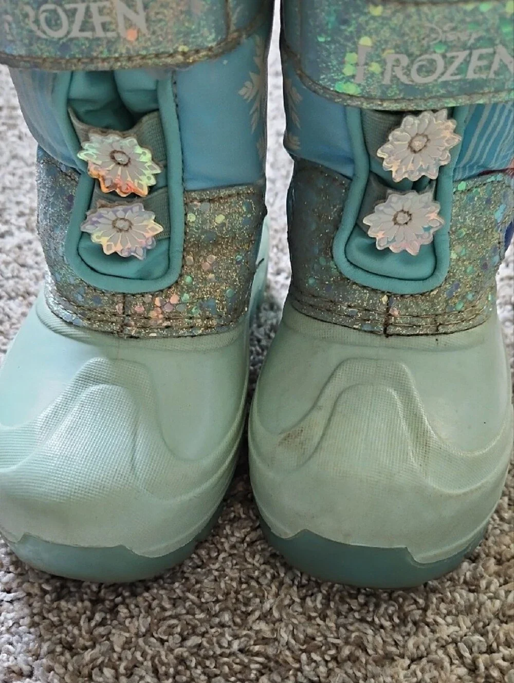 Disney Frozen Aqua Girls Snow Boots with Elsa & Anna